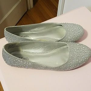 Silver sparkly flats!